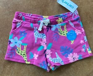 New Carter's Toddler Girls Graphic Print Pull-On Short, Purple, 4T/4A
