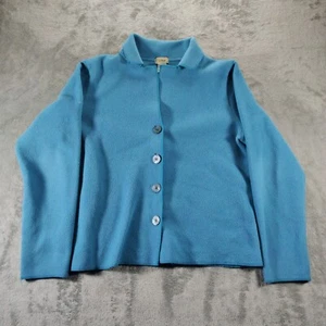Vintage LL Bean Jacke Damen groß blau Komfort Fleece Knopfleiste kuschelig weich - Bild 1 von 7