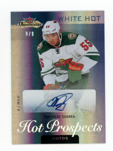 2013-14 Fleer Showcase Matt Dumba Auto RC White Hot #/9 SSP Rookie Autograph