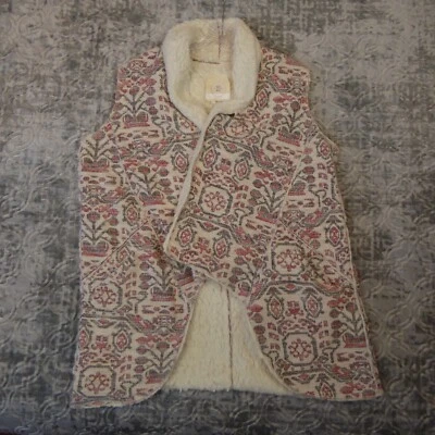 Chaleco Anthropologie Hei Hei Para Mujer Grande Crema Abierto Imitación Piel Estampado Azteca Foto 1 de 4