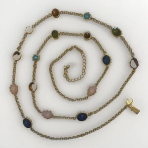 Kate Spade NY Gold Tone Multi Color Crystal Station Necklace Adjustable To 41” - Picture 1 of 7