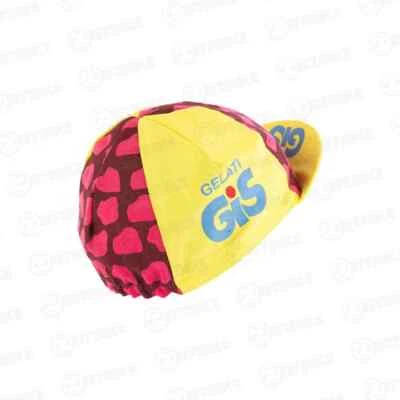 ZEITBIKE Italian Gis Gelati Cycling Cap Yellow Retro Design UV Protection - Imagem 1 de 4