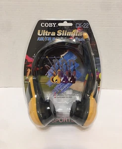 Coby Sports CX-22 Ultra Slimline Retro AM/FM Headphone Radio Yellow - Picture 1 of 6