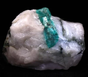 3.8 inch Deep Green Emerald Crystals on Matrix, Minas Gerais, Brazil! EM176 - Picture 1 of 5