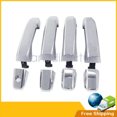 Juego de 4 manijas de puerta exteriores cromadas para Chevrolet Silverado 1500 2014-2017 Foto 1 de 4