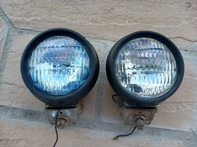 Conjunto Vintage de 2 Lentes de Vidro GROTE MFG Carcaça Preta Modelo 6493 Peça de Automóvel - Imagem 1 de 4