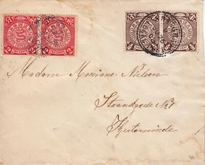 CHINA 1903 Cover Dragon Shanghai Local Post to Denmark (c160) - Picture 1 of 2