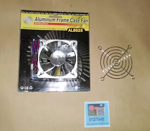 New Evercool 80mm Aluminum Frame 2-Ball Bearing 3/4pin Cooler + Silver Fan Grill - Picture 1 of 11