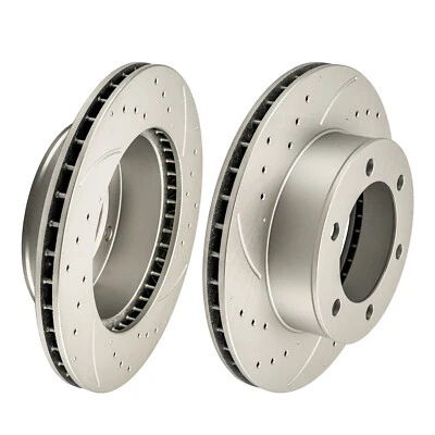 Rotores de freno de disco delanteros perforados y ranurados para Toyota 4Runner 1996-2002 31165 Foto 1 de 4