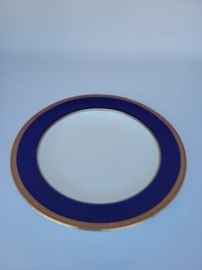 Wedgwood Renaissance Gold Salad Dessert Plate 8" Wide Blue Rim - Picture 1 of 5