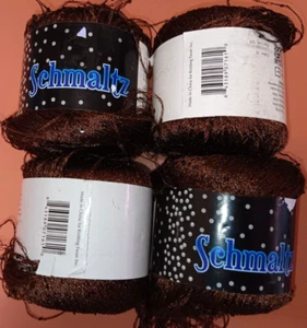 KFI Collection Hilo Schmaltz #12 Lentejuelas Marrón-Negro Chocolate 4 Bolas Lote 12A - Imagen 1 de 4