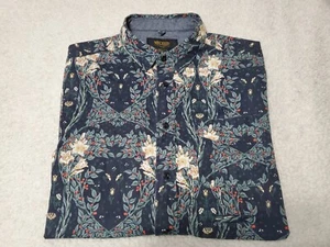 10 Deep Hawaiian Button-Up Pocket Short Sleeve Floral Shirt SZ Medium - Picture 1 of 14