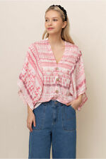 Do Everything in Love Soft Tie Dye Button Down Kimono Shawl Cardigan Cover up