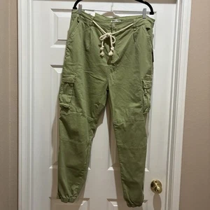 American Bazi NWT Women’s Color Twill Jogger Sage Green Size 2X Cargo Pants - Picture 1 of 7