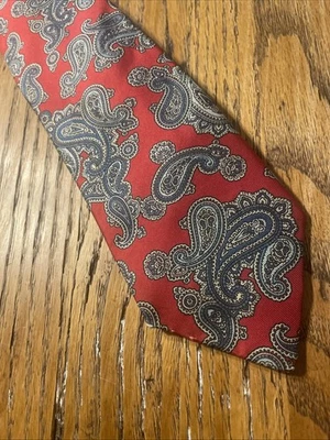 Corbata vintage usada en excelente estado de seda Gant satinada Paisley para hombre hecha en EE. UU. Foto 1 de 4