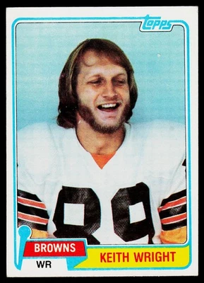 Keith Wright, 1981 Topps, #478, Cleveland Browns, RC - Image 1 of 2