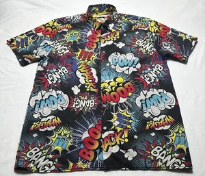 Oh Snap! Drill Clothing Co Camicia Fumetto Grafica Bang Boom Pow Uomo Taglia Media - Foto 1 di 9