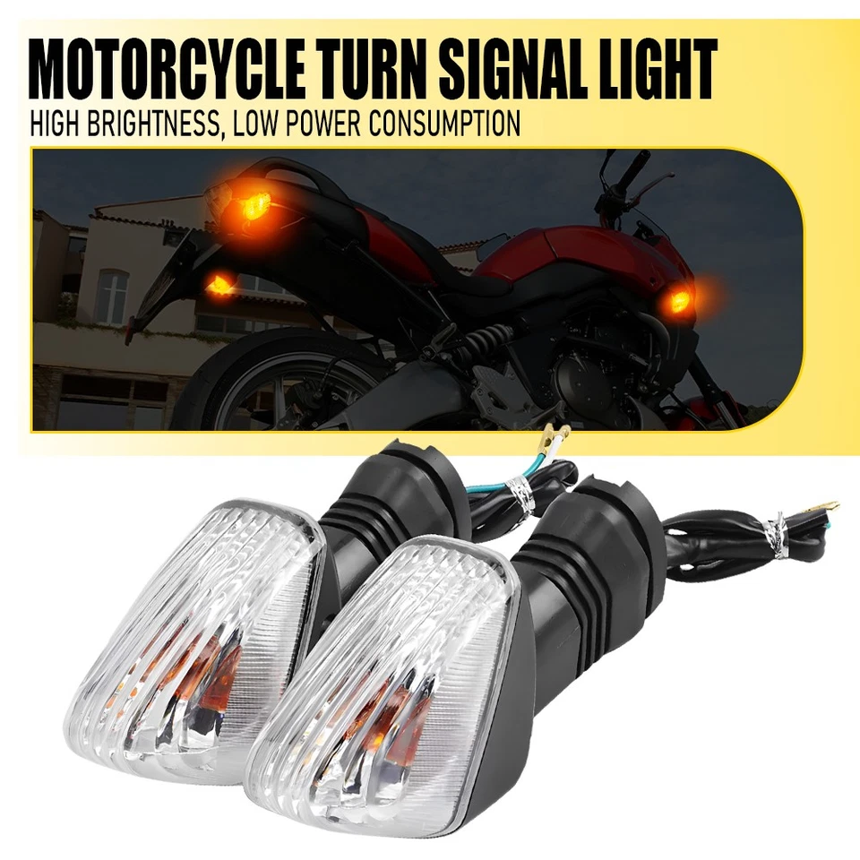 Pair For KAWASAKI Z750S 2005-2006 Clear Lens Front Rear Turn Signal Lights EAAE - Image 1 of 4