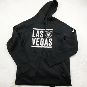 Las Vegas Raiders Hoodie Mens Large Black NFL Football Dri Fit Pullover Nike - Picture 1 of 10