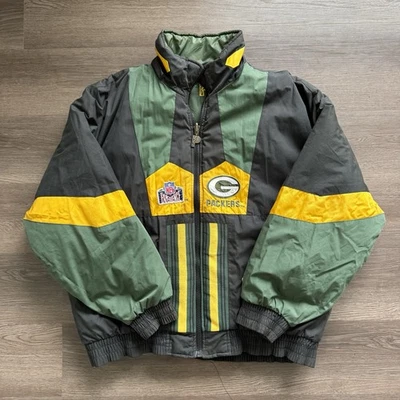 Vintage Pro Player Green Bay Packers NFL Reversible Puffer Jacket XL - Image 1 of 4