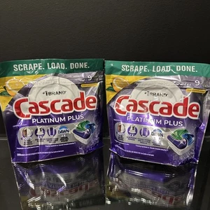 2 Cascade Platinum Plus Dishwasher Pods Detergent - Clean Lemon Scent, 9 Count - Picture 1 of 1