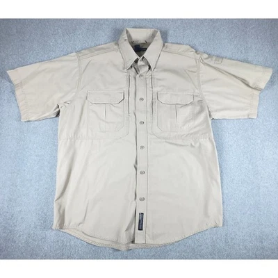 5.11 Tactical Taclite Pro Short-Sleeve Button Down Shirt Mens Large Beige 71175 - Image 1 of 4