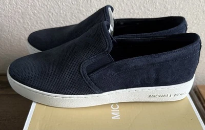 Michael Michael Kors Suede Women’s Keaton Slip-On Navy Blue Sneakers Size 8.5M - Image 1 of 4