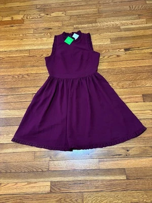 Vestido acampanado Kate Spade para mujer Ma Cherie con volantes talla 8 rojo cereza nuevo con etiquetas $368 Foto 1 de 4