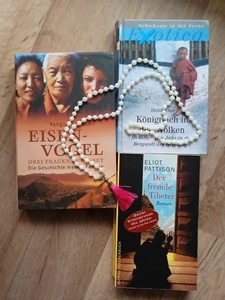 Mala Kette Weiss + 3 Bücher Himalaya Region - Bild 1 von 4