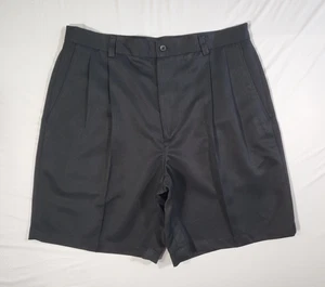 Claiborne Mens Shorts 34 Microfiber Pleated Front Golf Pockets Black Polyester - Picture 1 of 10