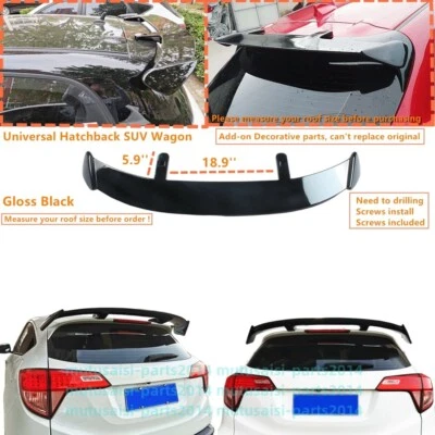 For 2016-22 Honda HR-V Gloss Black GT-Style Rear Roof Lip Spoiler Wing Universal Foto 1 de 4