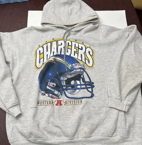 Vintage 1993 NFL San Diego LA Chargers Hoodie sweatshirt Size Men's XL - READ Cover