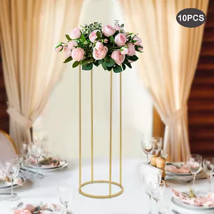 Portafiori cilindrici oro 10 pezzi per decorazioni matrimoni ed eventi - Foto 1 di 21