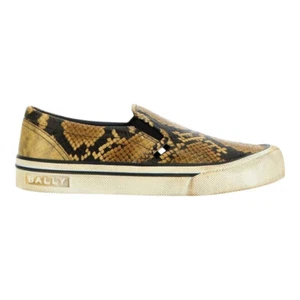 Bally Leory 6304175 Men's Snakeskin-Effect Leather Sneakers MSRP $680 - Picture 1 of 3