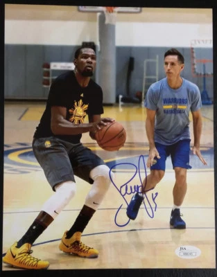 JSA COA Steve Nash Signed Auto Autograph 8x10 GS Warriors Photo w/ Kevin Durant - Image 1 of 4
