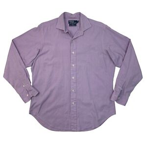 Polo Ralph Lauren Estate Shirt Mens 15 1/2 Lilac Purple Two Ply Cotton Button Up