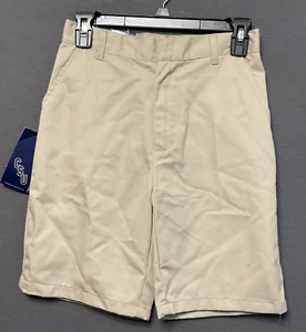 Classic School Uniform Shorts Boys 10 Khaki Flat Front Adjustable Schoolwear - Picture 1 of 8