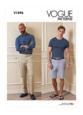 Vogue Men's Shorts and Pants Sewing Pattern Kit, Design Code V1896, 40-42-44-46 - Image 1 of 4