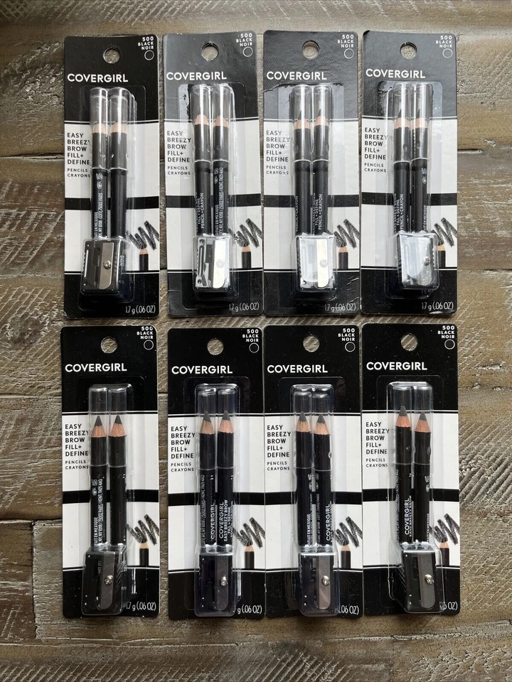 (8) CoverGirl Easy Breezy Brow Fill+Define Pencils - 500 Black Noir + Sharpener - Image 1 of 1