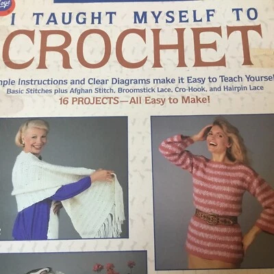 VTG Crochet Book 1987 Boye "I Taught Myself to Crochet" color blocking  - Image 1 of 4