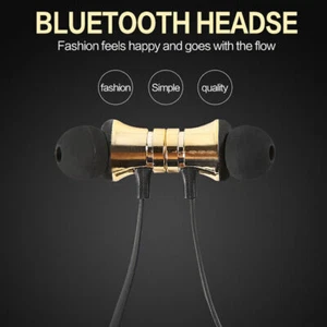 HOT Magnetic In-Ear Headphone Bluetooth Stereo Earphone Headset Wireless Earbuds - Picture 1 of 16
