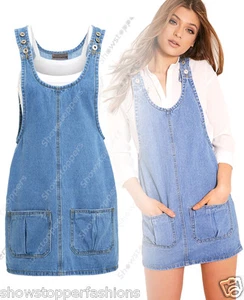 NEU Damen Latzhose Jeans Kleid Rock Gr. 6 8 10 12 14 16 - Bild 1 von 1