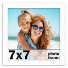7x7 Frame White Wood Picture Photo Frame with UV Acrylic and Acid Free Backing