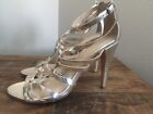 VERA WANG Gold Strappy Sandals Heels Size 9