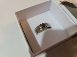 Chisel Titanium 1/5 ct tw Diamond 7mm Ridged-Edge Band - Size: 10 - Picture 1 of 9