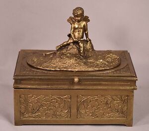 Ultimate Antique Vienna Bronze Erotica Bergman Cherub Satyr Nymph Mechanical Box
