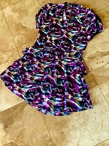 NWT  XL VERTIGO DRESS BLOUSSON,TIERED FLARE SKT, ELAS WAIST RET $210.00 WINE,GRE - Picture 1 of 7