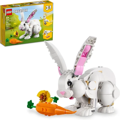 3 in 1 White Rabbit Animal Toy Building Set, STEM Toy for Kids 8+, Transforms - Image 1 of 4