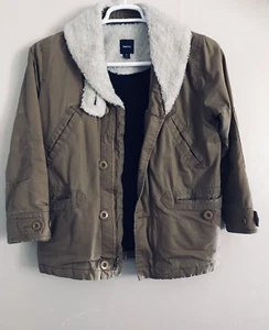 GAP Kids/Boys Faux Fur Collared Cotton Lined Winter Coat Jacket Tan, Size L (10) - Picture 1 of 18