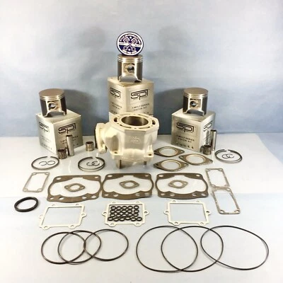 RE-PLATED ARCTIC CAT 600 CYLINDER SPI PISTONS GASKET KIT 1995-2000 ZRT POWDER EX - Image 1 of 4